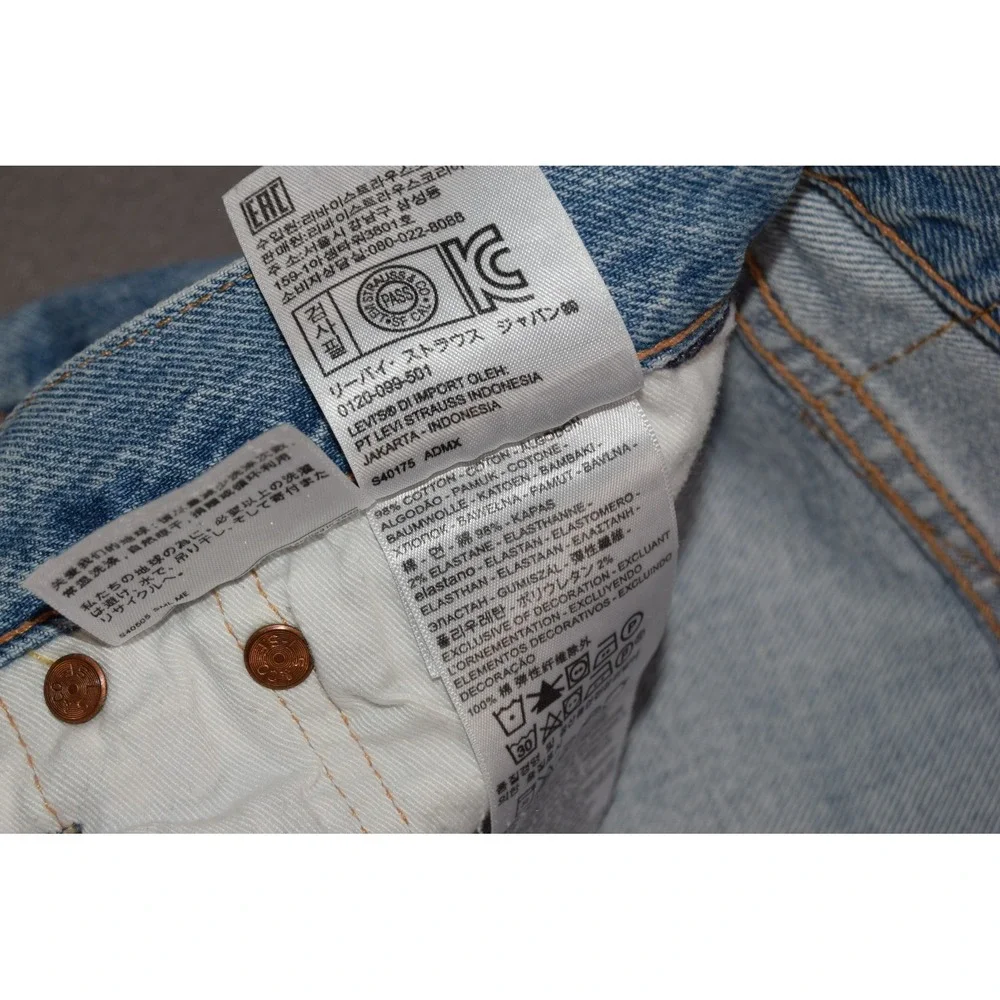 Levis 501 Jeans Mens 30x32 Slim Taper Big Tab Medium Wash Premium Button Fly XX